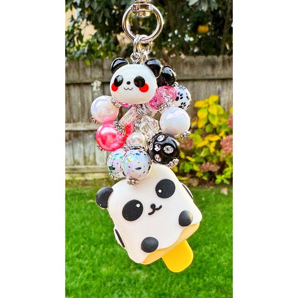 Kawaii Panda Popsicle Keychain Bag Purse Charm - Picture 1 of 5